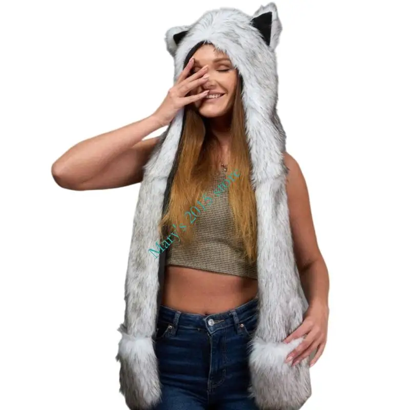 

E15F Удобная меховая шапка, идеально подходящая для костюмов для косплея и активного отдыха в холодную погоду