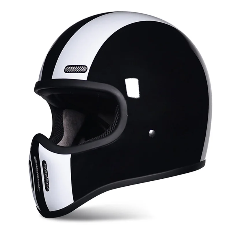 High Quality Fiberglass Shell TT&COCASCOS Retro Full Face Motorcycle Helmets Lightweight Fiber Glass Vintage Helmet DOT Approved