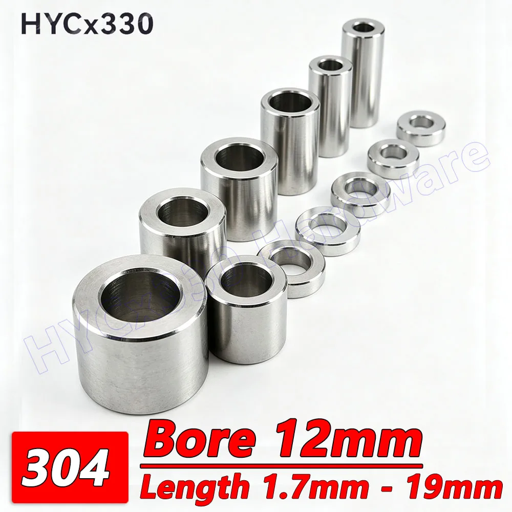 M12 Stainless Steel 304 Hollow Standoff Spacer, Unthreaded Isolation Column Bushing – DIY Compatible, Multiple Lengths 1.7–19mm