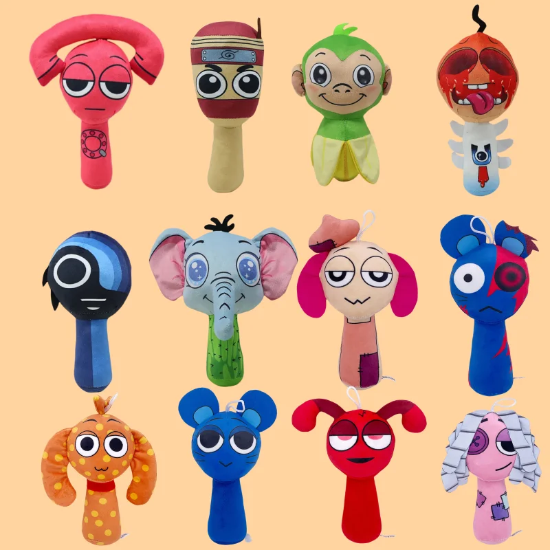 

В наличии игра оранжевая семейная коробка классика горов и морей Sprunki Incredibox плюшевая кукла телефонная коробка подушка украшения подарок