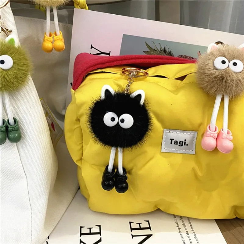 Uroczy breloczek z dużymi oczami, pluszowa lalka z imitacji futra królika, kreskówkowe bryczesy, breloczek z długimi nogami, zawieszka do plecaka, lalka.