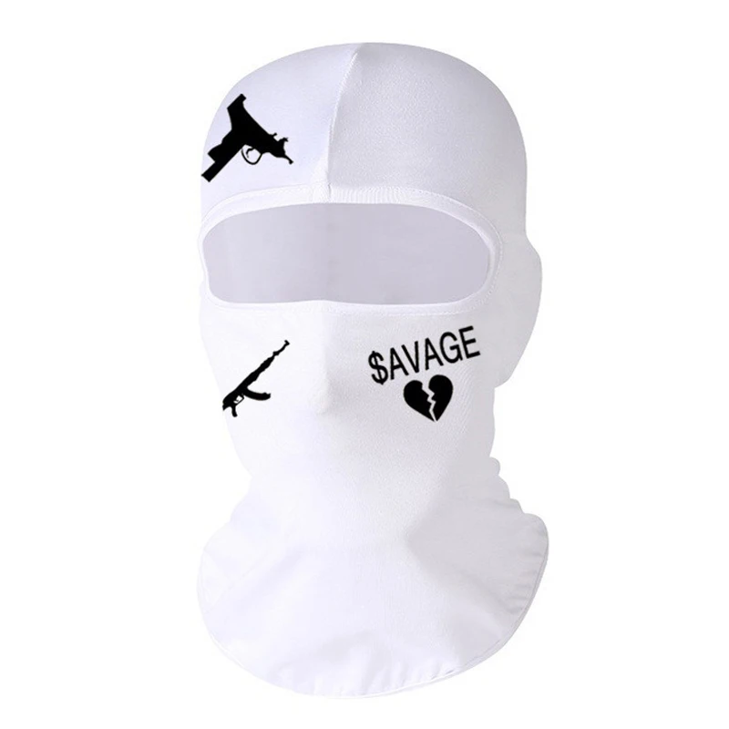 Outdoor cycling windproof, sun proof, breathable neck protection, hot stamping printed ice silk headgear, milk silk ski mask