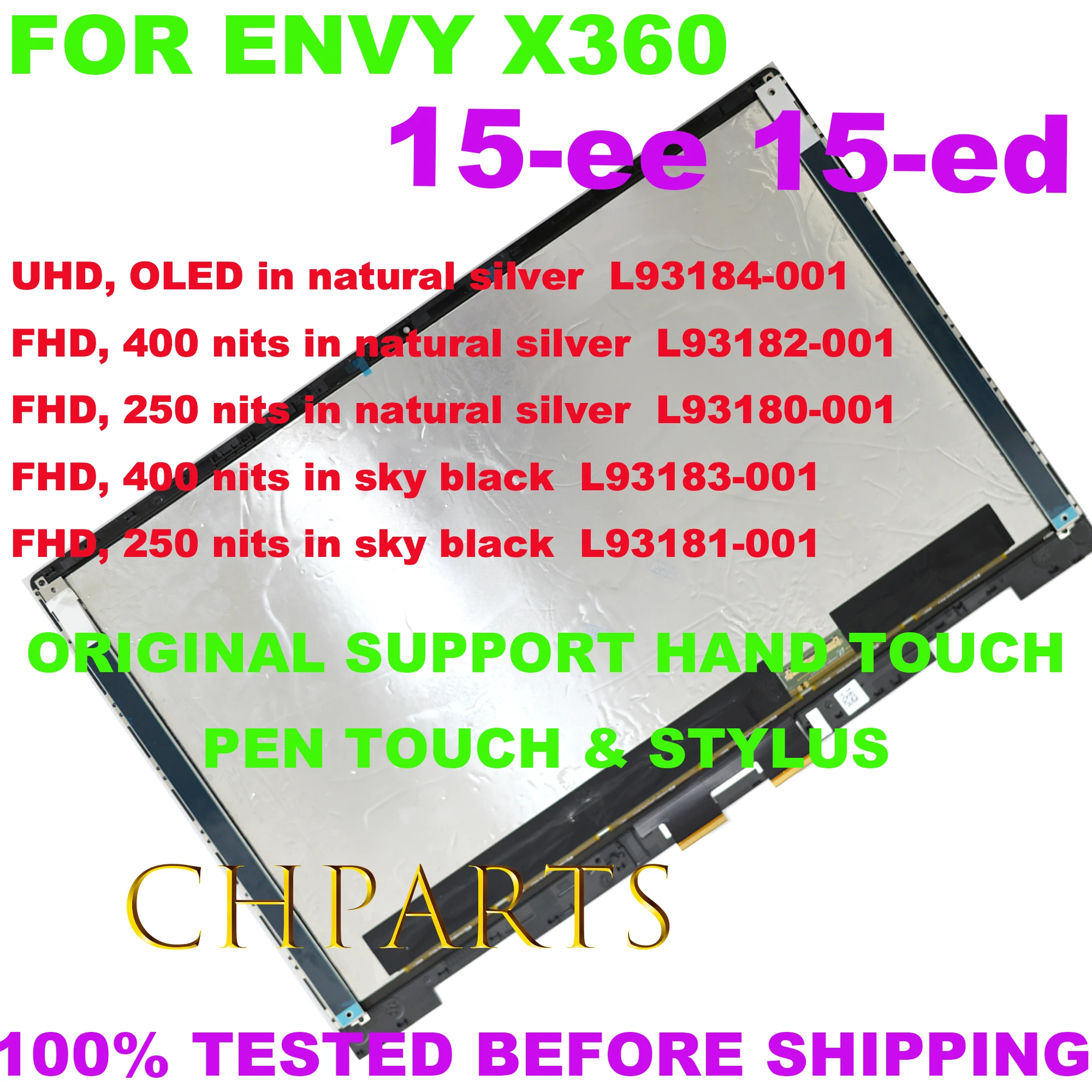 Imagem -02 - Lcd Touch Screen Digitizer Assembly para Laptop Painel de Substituição hp Envy X360 15-ed 15-ee L93183001 L93181-001 Fhd 1920*1080