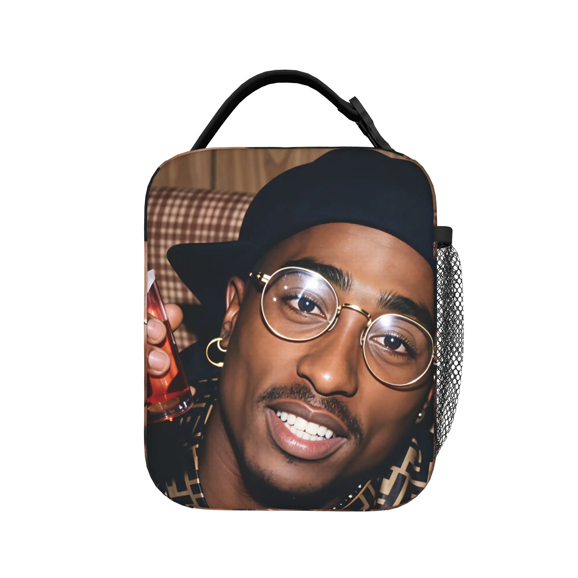 Rapper Tupacs Lunch Bag For Child  Print Lunch Box Fashion School Cooler Bag Portable Waterproof Thermal Lunch Bags