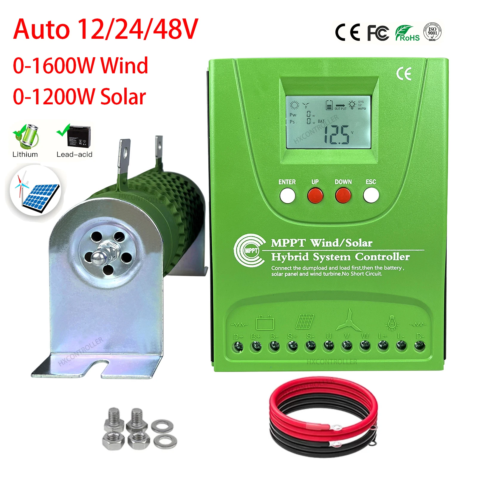 

12V 24V 48V 2800W Wind Solar Hybrid Controller MPPT 20A 30A 40A Solar Panel Wind Turbine MPPT Board Battery Charging Regulator