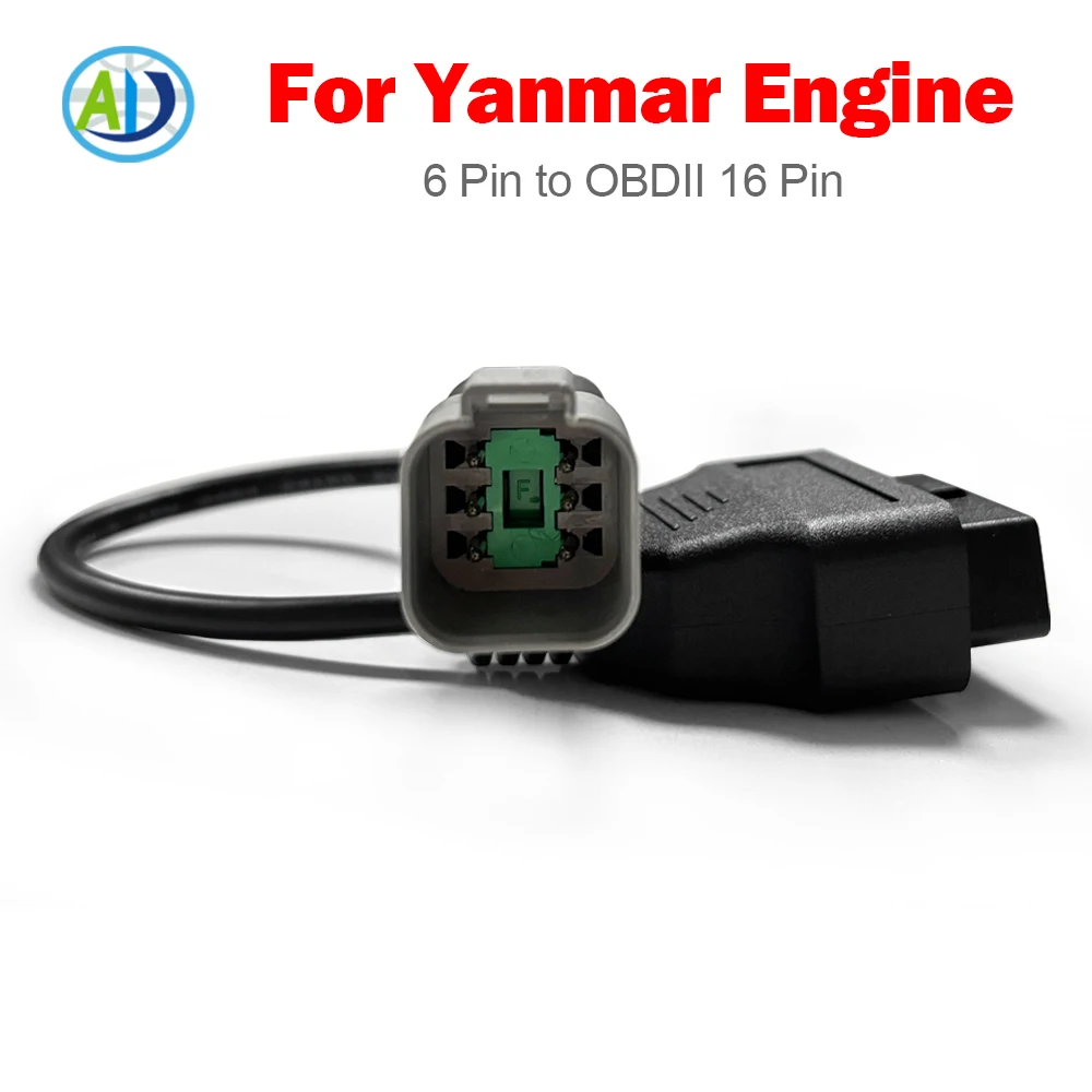 OBD2 Diagnostic Cable For Yanmar Engine System 6 Pin to 16 Pin For 24V Diesel Vehicles OBDII Car Diagnostic Adapter Connector