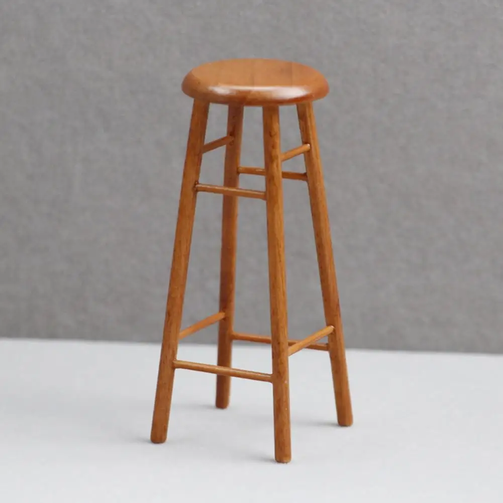 Eco-friendly Mini Stool Model Pocket-sized Miniature Stool Doll Life Mini Round Stool Dollhouse Accessories  Ornament