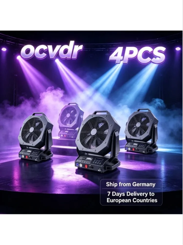 4er-Pack 700W Bühnenventilator-Set mit variabler Geschwindigkeit, DMX & Fernbedienung, Hochleistungs-Atmosphäre-Effektmaschine für DJ, Disco, Club, Hochzeit & Konzert