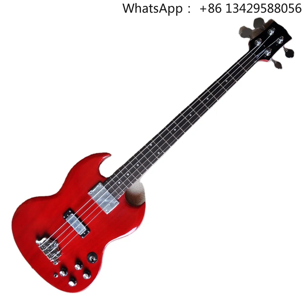 Flyoung Wholesale  Red Factory 4 Strings Electric Bass Guitar