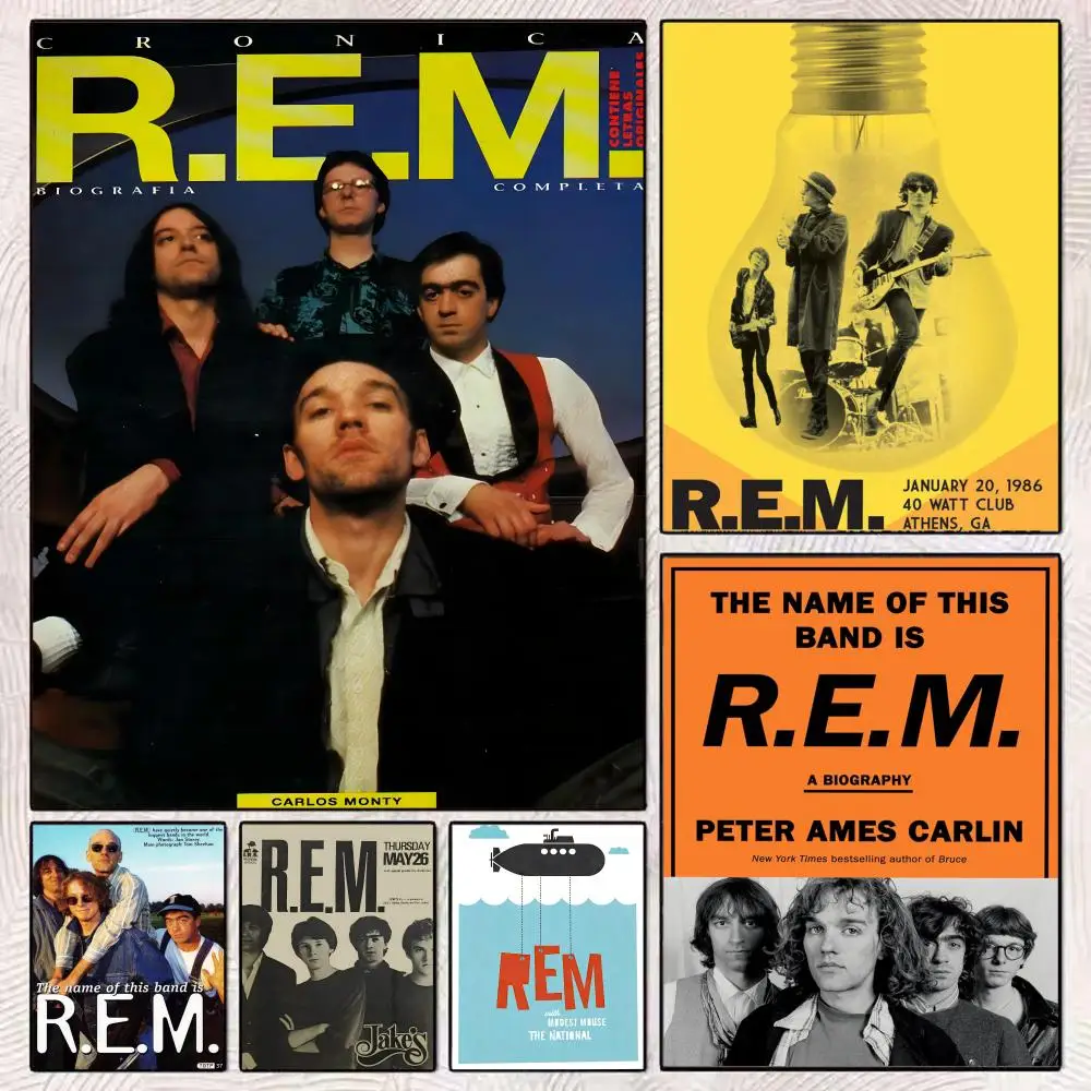 

Classic R-REM-M Rock Band Poster HD Art Mural Wallart Poster Waterproof Vintage Print Decor for Home Decoration DIY Durable