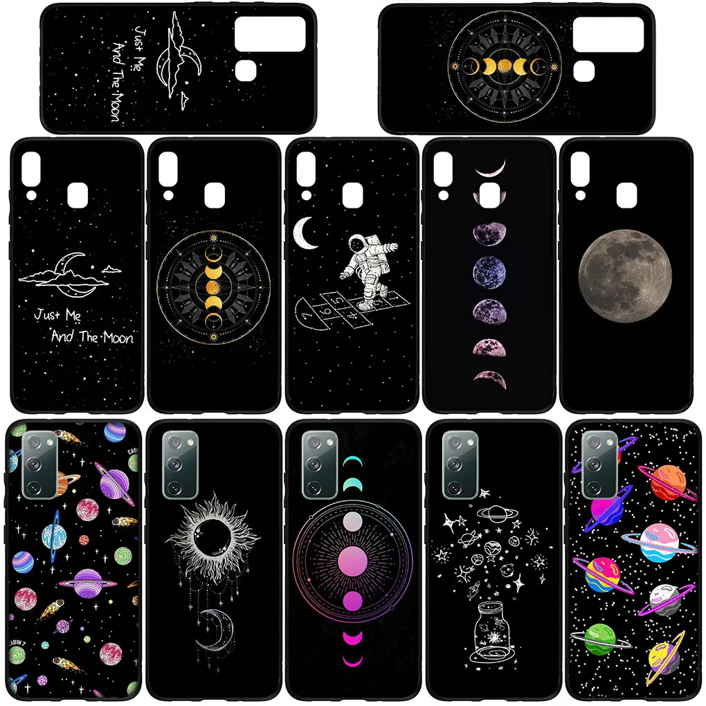 Moon Stars Astronaut Sky Phone Cover Case for Xiaomi Redmi Note 11 10 9 8 Pro 9S 10S 11S 9A 9C 9T 10A 10C 8A 7A A Soft Casing