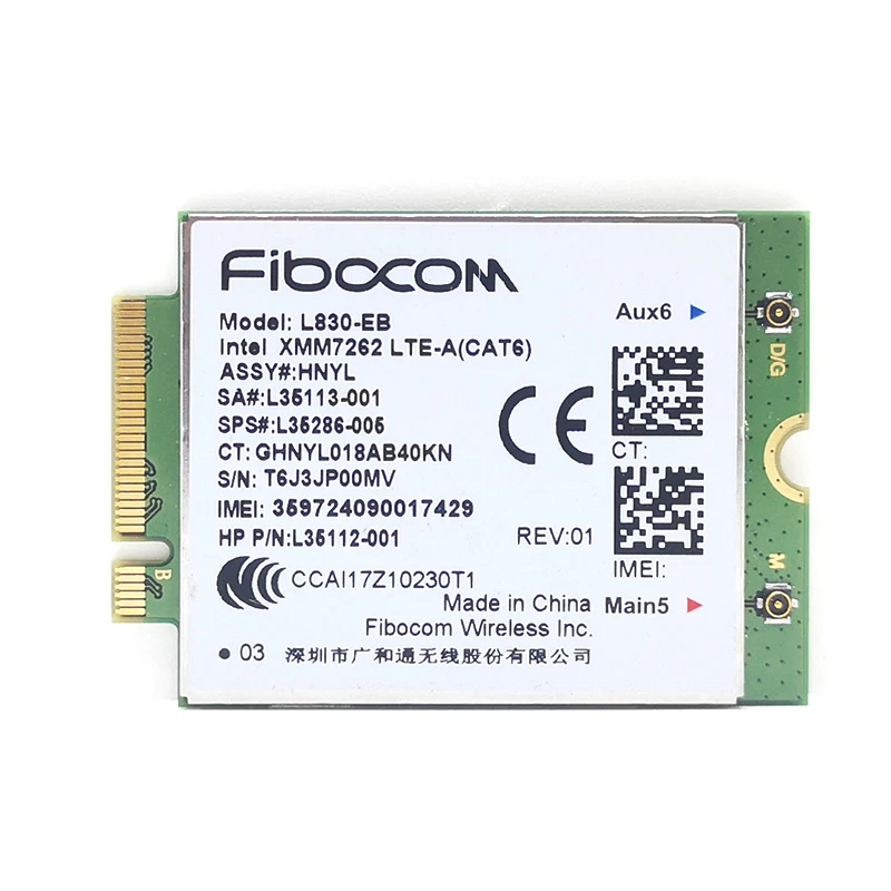 Fibocom L830-EB 4G LTE L830 Card L35286-005 XMM 7262 LTE Module Cat6 300Mbps for HP 640 650 G5 840 846 850 G6 X360 830