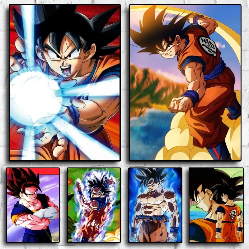 

Dragon Ball Canvas Hd Prints Son Goku Best Gift Wall Stickers Comics Pictures Friends Gifts Home Decorative Aesthetic Poster