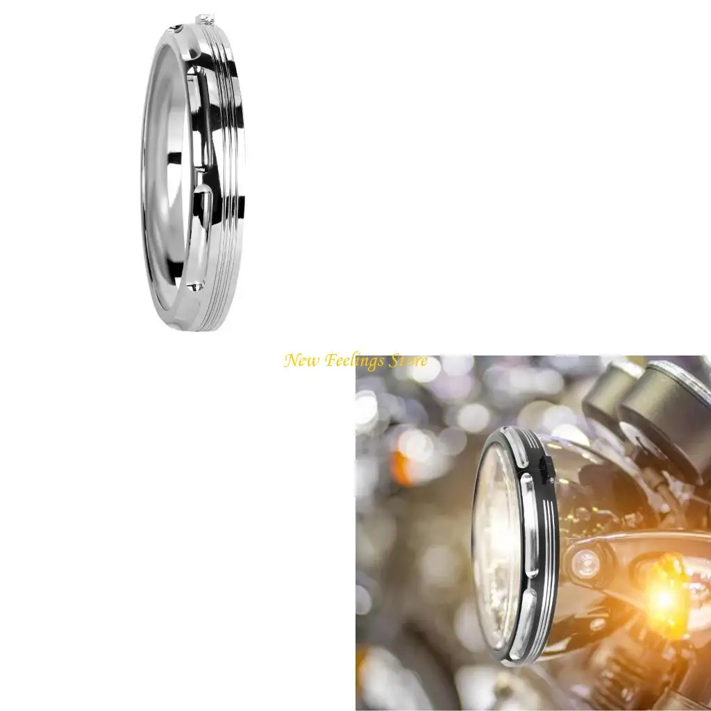 

J6BF Aluminum 7 Inch Headlamp Cover Motorbike Headlight Trim for Bikes Street Glides