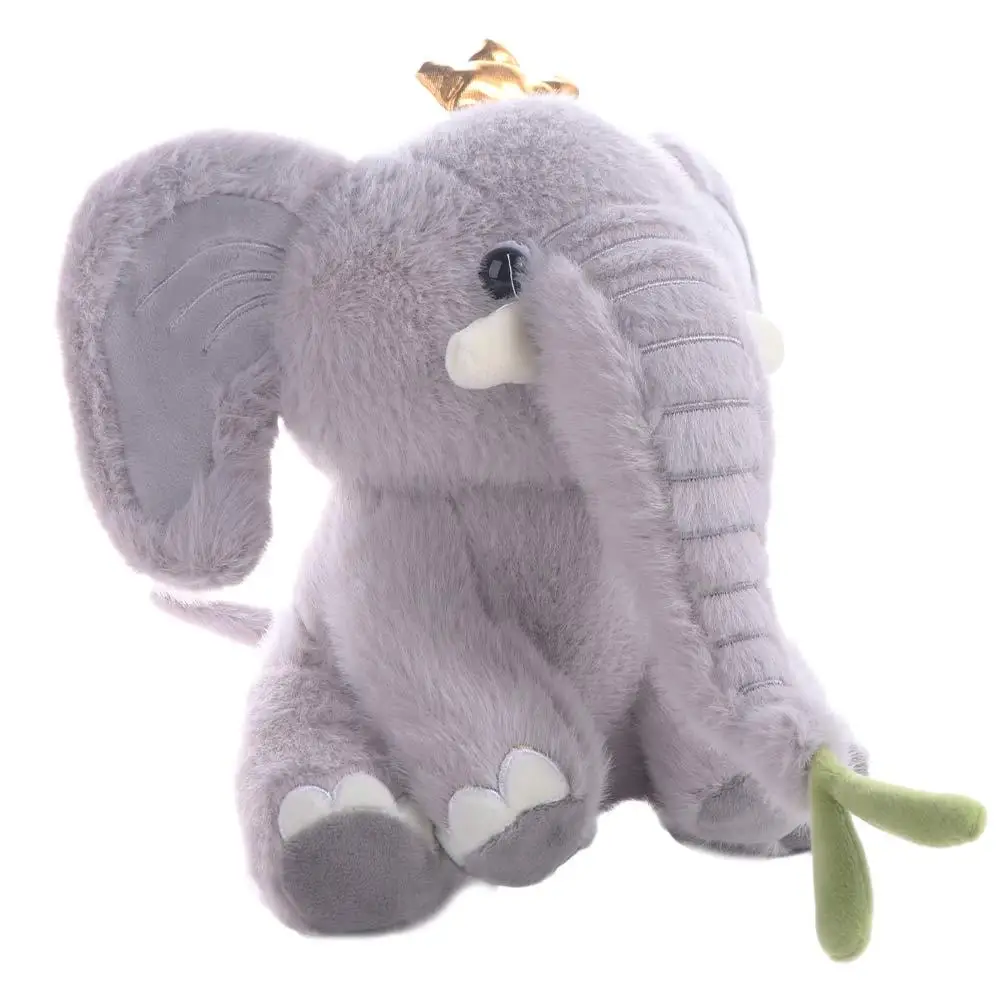Para niños Linda corona elefante creativo relleno dibujos animados elefante Plushie dibujos animados Kawaii Animal relleno niños y niñas