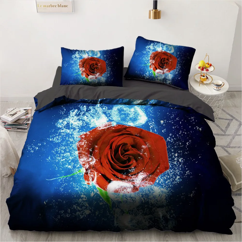 

3D Nordic Comforter Bed Set Duvet Covers Sets Quilt Cover Bedding Sets Twin Single Double Size Flowers Design Home Textile
