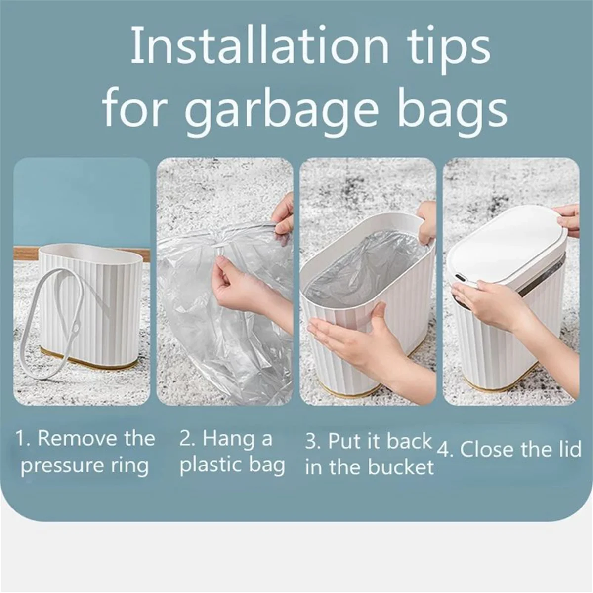 

H-W 7L Sensor Trash Can for Kitchen Garbage Tin for Bathroom Light Luxury Family Living Room Cracks Trash Bin