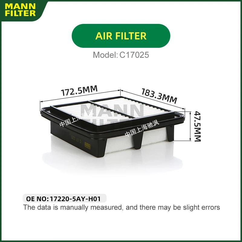 

MANNFILTER C17025 engine compartment Air filter For Honda CIVIC 10 FC 1.0T P10A1 17220-5AY-H01