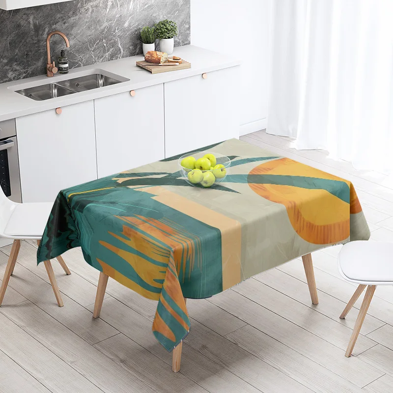 Morandi color ins style tablecloth abstract line art design cafe Scandinavian style decorative rectangular tablecloths
