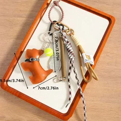 trendy puppy Hand woven rope Key Chain NEW baseball Spring rope Backpack pendant