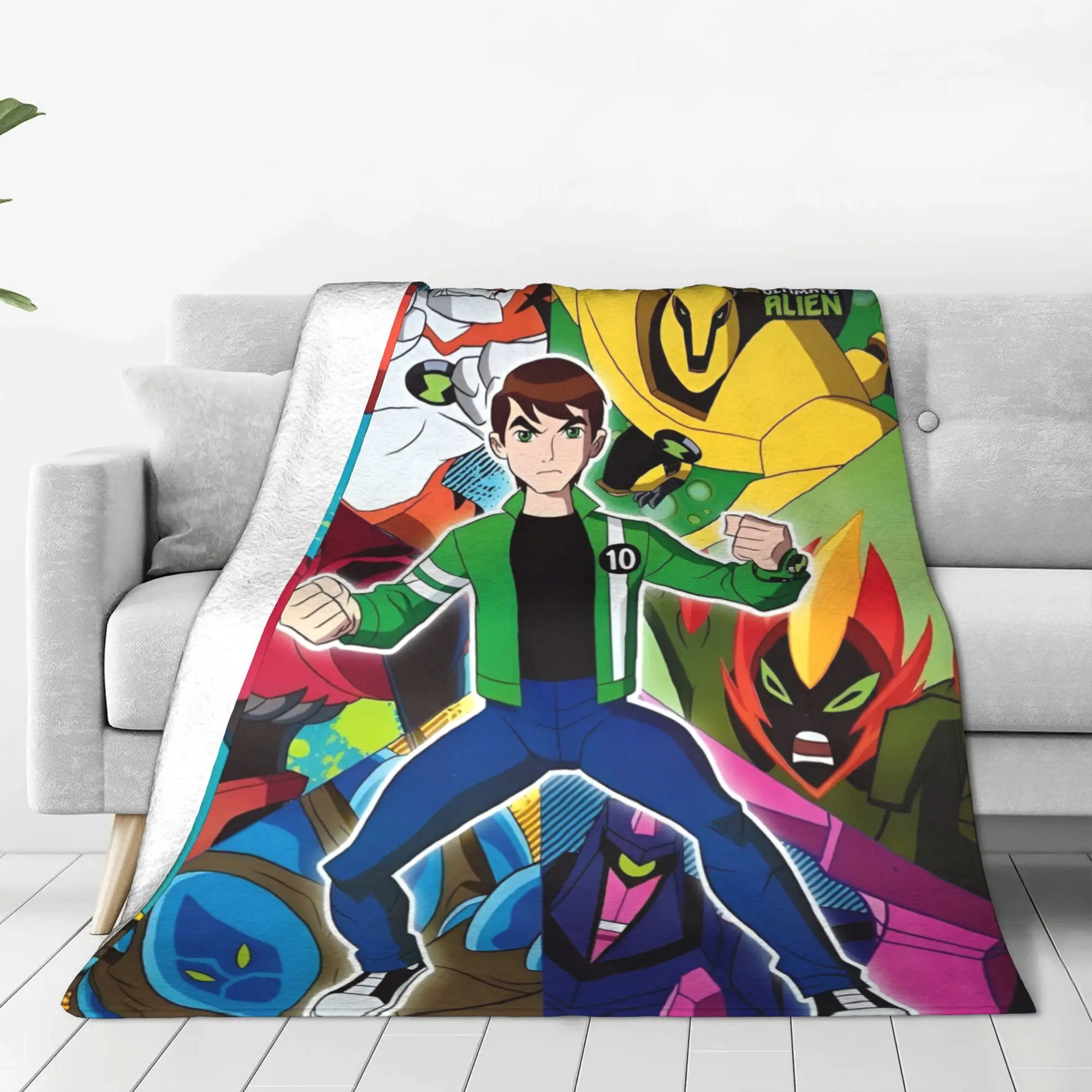 Ben 10 Heroic Journeys بطانية الصوف تكييف الهواء متعددة الوظائف فائقة النعومة رمي البطانيات للسرير غرفة نوم المفرش #2