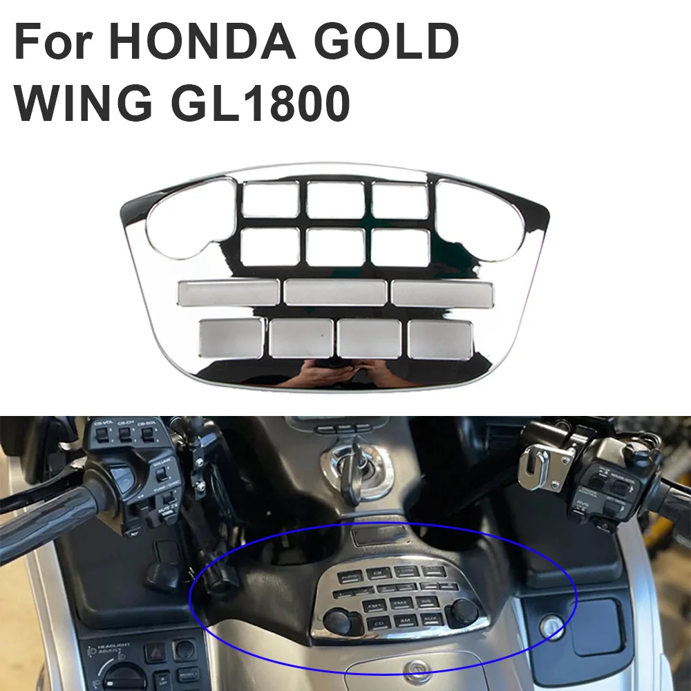 

For Honda Goldwing GL1800 GL 1800 2001-2011 Motorcycle Radio Accent Panel Decoration Chrome Fairing Control Accent