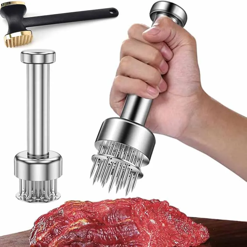Stainless Steel Loose Meat Needle Meat Tenderizer Quick Insert Chicken Pork Beef Artifact Loose Meat Hammer Steak Kitchen Tools