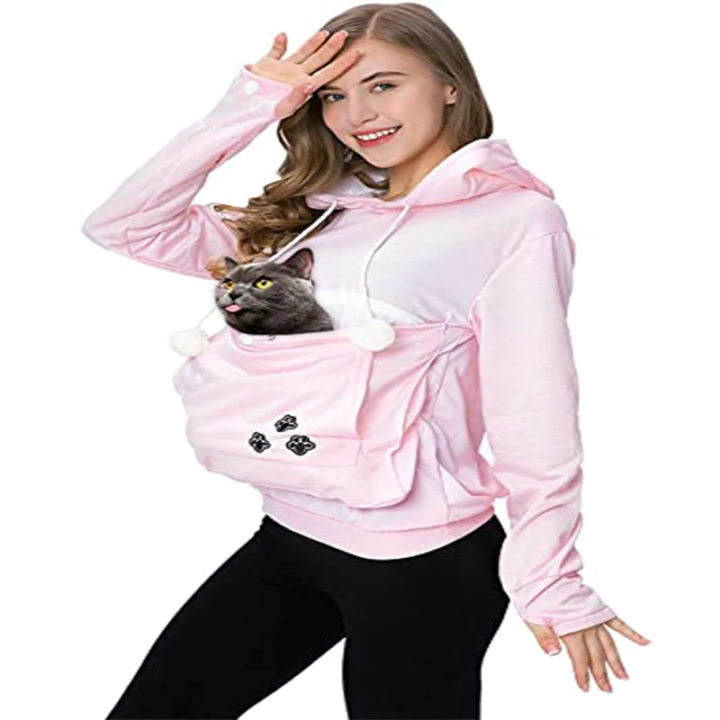 Cat Lovers Hoodie Dropshipping Kangaroo Sweatshirt Dog Cat Pet Paw Animal Pocket Female clothing Hooded sweatshirt