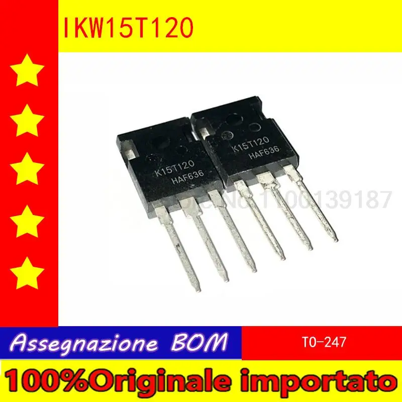 10pcs/lot   IKW15T120 K15T120  TO-247 IGBT single tube 15A 1200V