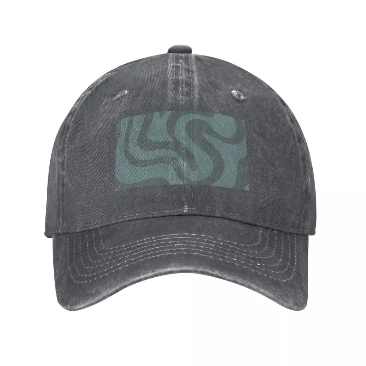 Muted teal retro squiggles Baseball Cap tea Hat Hat Luxury Brand Dropshipping Trucker Hats For Men Women's