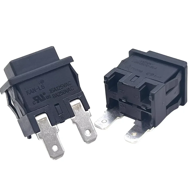 Original KAN-L6 Self-locking 21*15mm pushbutton switch Lock 2 pin with lock key Power switch 12A250V T105/55