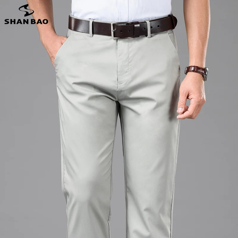 

SHAN BAO Spring/Summer Brand Bamboo Fiber Straight Loose Men's Lightweight Pants Business Casual Office Fashion Thin Pants