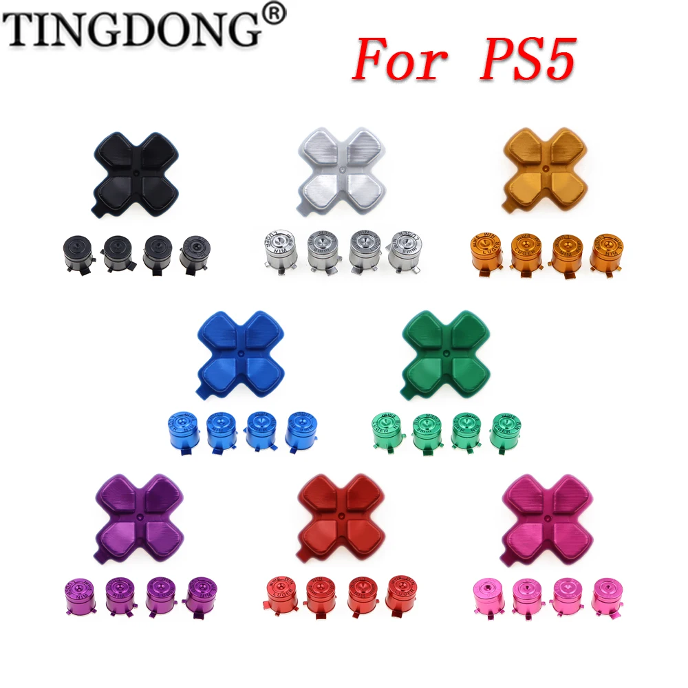 Metall Aluminium Tasten Für PS5 Controller Aluminium Action Bullet Tasten Richtung D-pad ABXY Schlüssel Zubehör