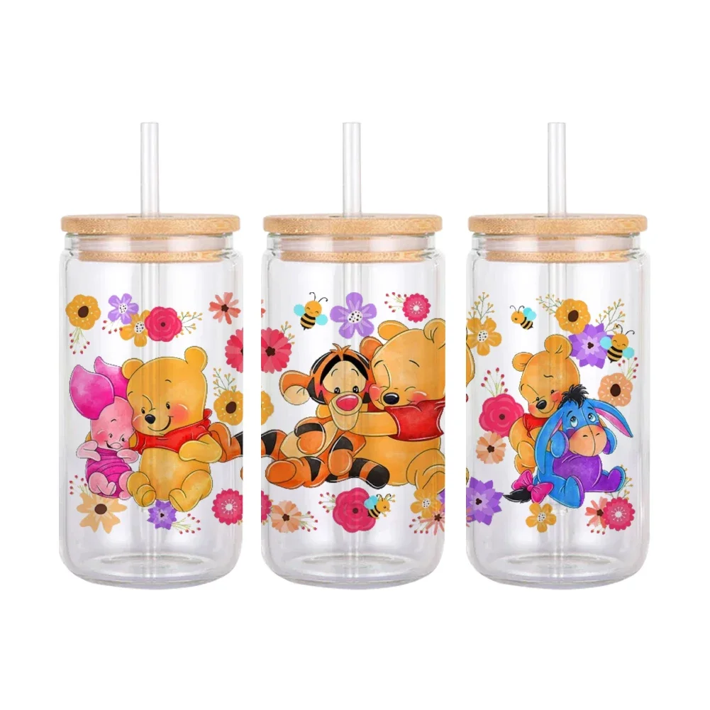 หลายสไตล์ตัวละครดิสนีย์ UV DTF Cup Wrap Transfer สติกเกอร์สําหรับ 16 Oz ถ้วยกาแฟแก้ว UV Transfer สติกเกอร์คริสตัล