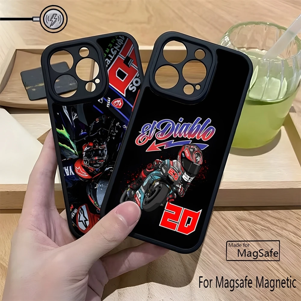 Fabio Quartararo Moto NO.20 Phone Case For Iphone 16 Pro Max 15 Pro 14 12 13 XR X XS Max Matte Magnetic Wireless Charge Cover