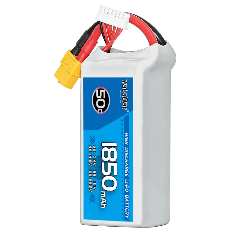 NEW 22.2V 1850mAh 50C LiPo Battery For RC Quadcopter Helicopter FPV Racing Drone Spare Parts 6s Rechargeable Battery