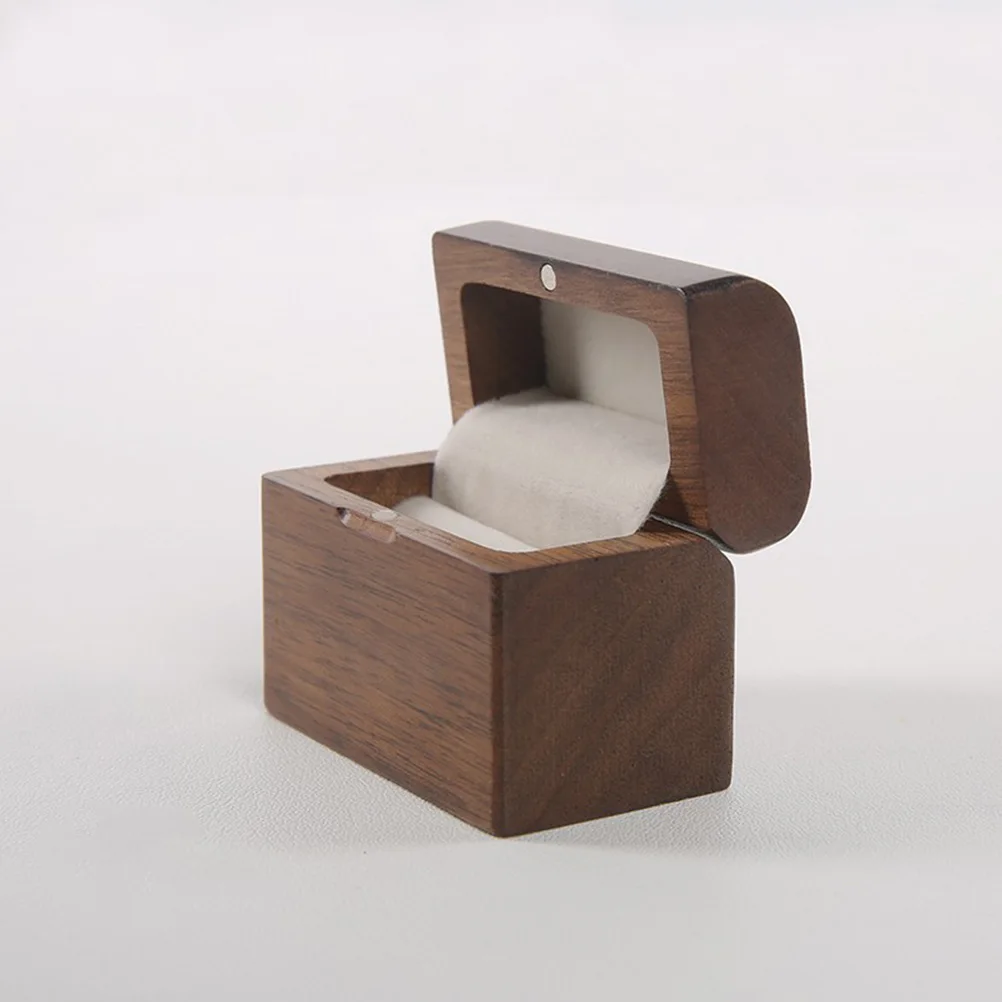 

Wooden Ring Box for Engagement Wedding Proposal Ceremony Gift Idea Jewelry Storage Container Elegant Ring Case