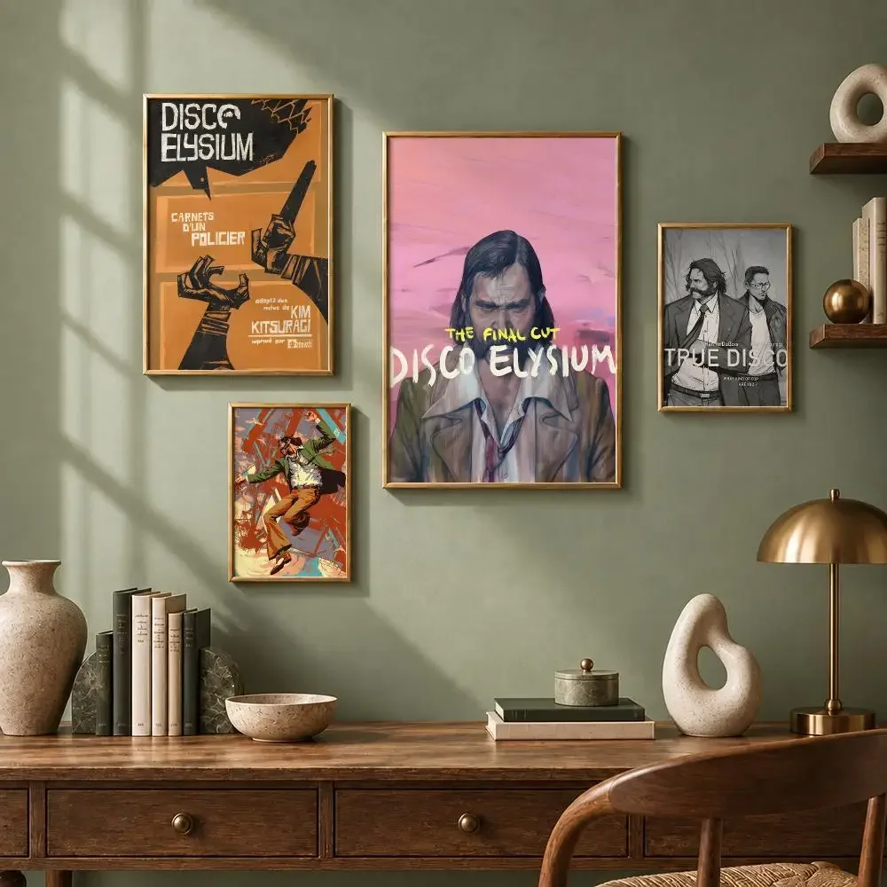 Aesthetic Game D-Disco ElysiumS Poster HD Self-Adhesive No Residue After Removal Ideal for All Kinds of Wall Decor