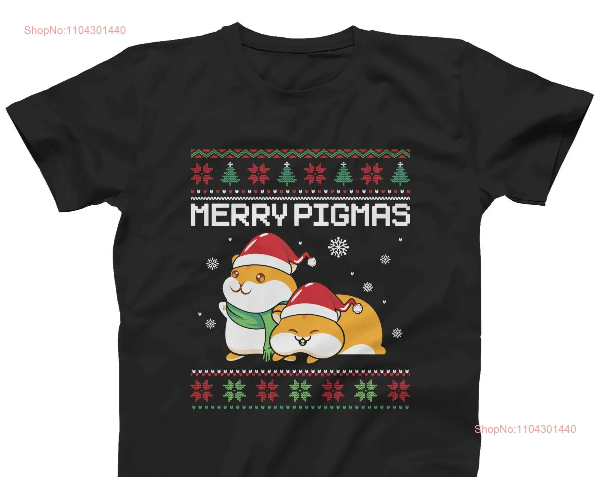 Merry Pigmas Christmas Ugly Sweater Men's Ladies T Shirt S 5XL For Guinea Pig Lovers long or short sleeves