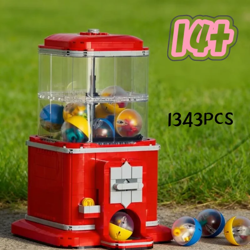 

Новая модель торгового автомата с минифигурками (1343 детали) и куклами, конструктор для детей, праздничный подарок, совместим с 21358