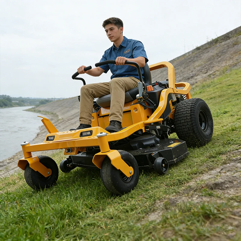 

Газонокосилка с нулевым разворотом на газовом топливе 2026 года, усиленная рама, прочная, для быстрой стрижки больших участков сада и газонов