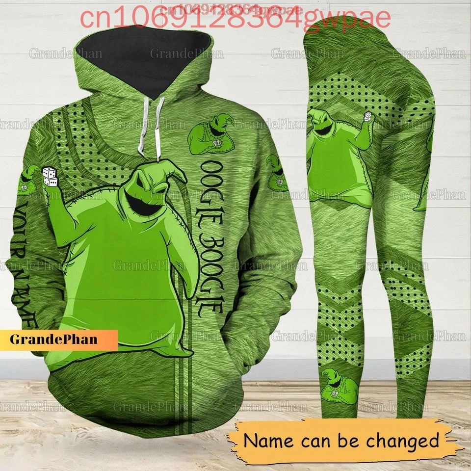 Halloween Oogie Boogie Hoodie and Leggings Women's Set The Nightmare Before Christmas Hoodie Yoga Pants Set Disney Tracksuit Set