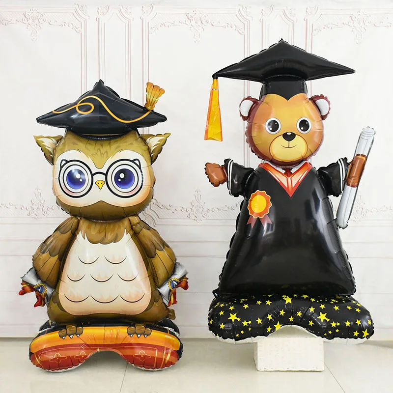 1Pc Graduation Balloons Star Cartoon Bear Foil Balloon Congratulation Boy Girl Doctor High School Graduation Party Decorations