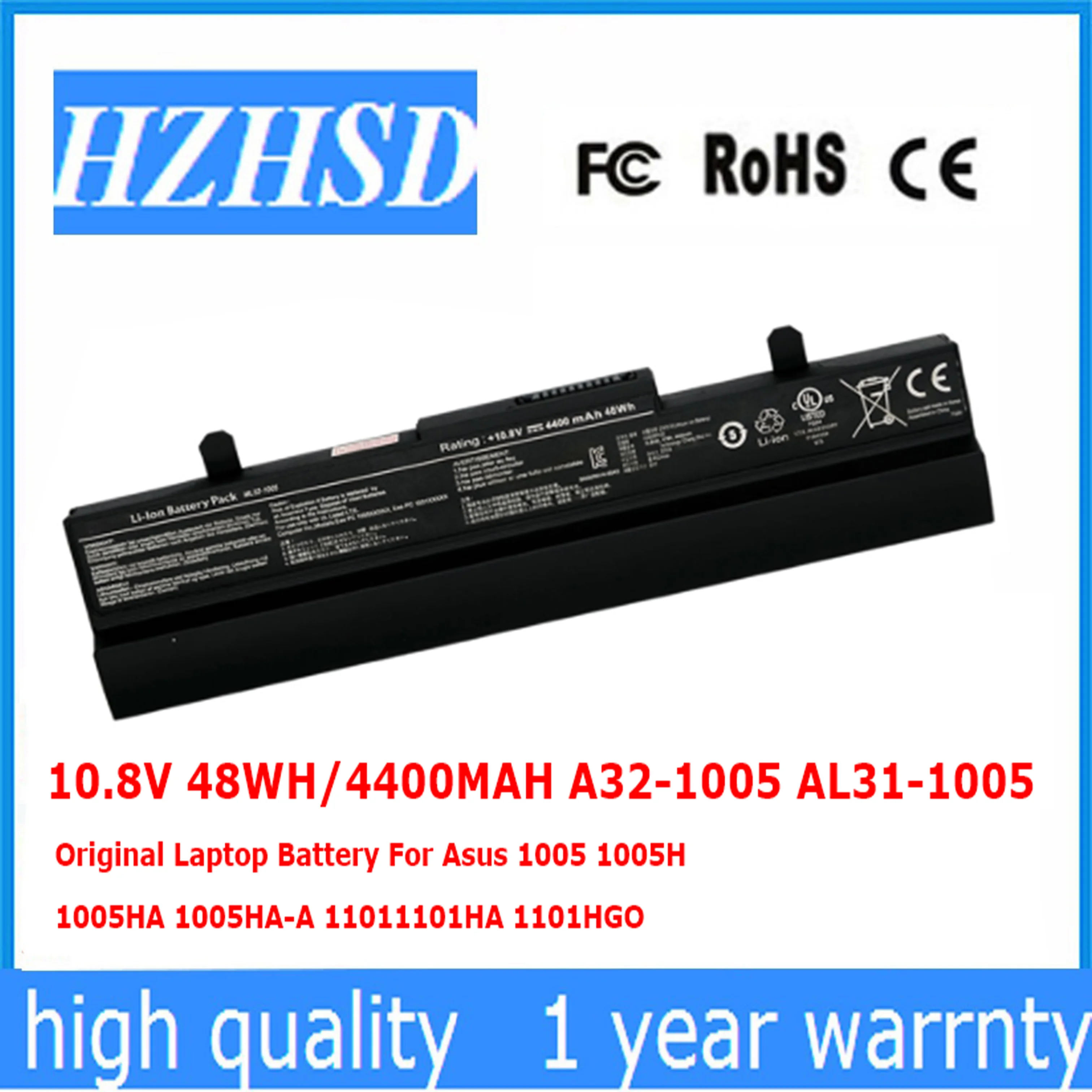 10.8V 48WH/4400MAH A32-1005 AL31-1005 Original Laptop Battery For Asus 1005 1005H  1005HA 1005HA-A 11011101HA 1101HGO