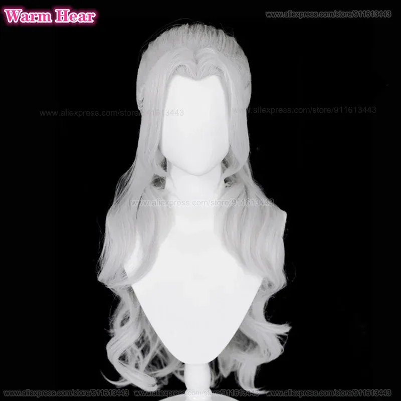 

COSda@High Quality Game ES Ran Nagisa Cosplay Anime Wig 75cm Long Silver Grey Wig Heat Resistant Synthetic Wigs Halloween + A Wi