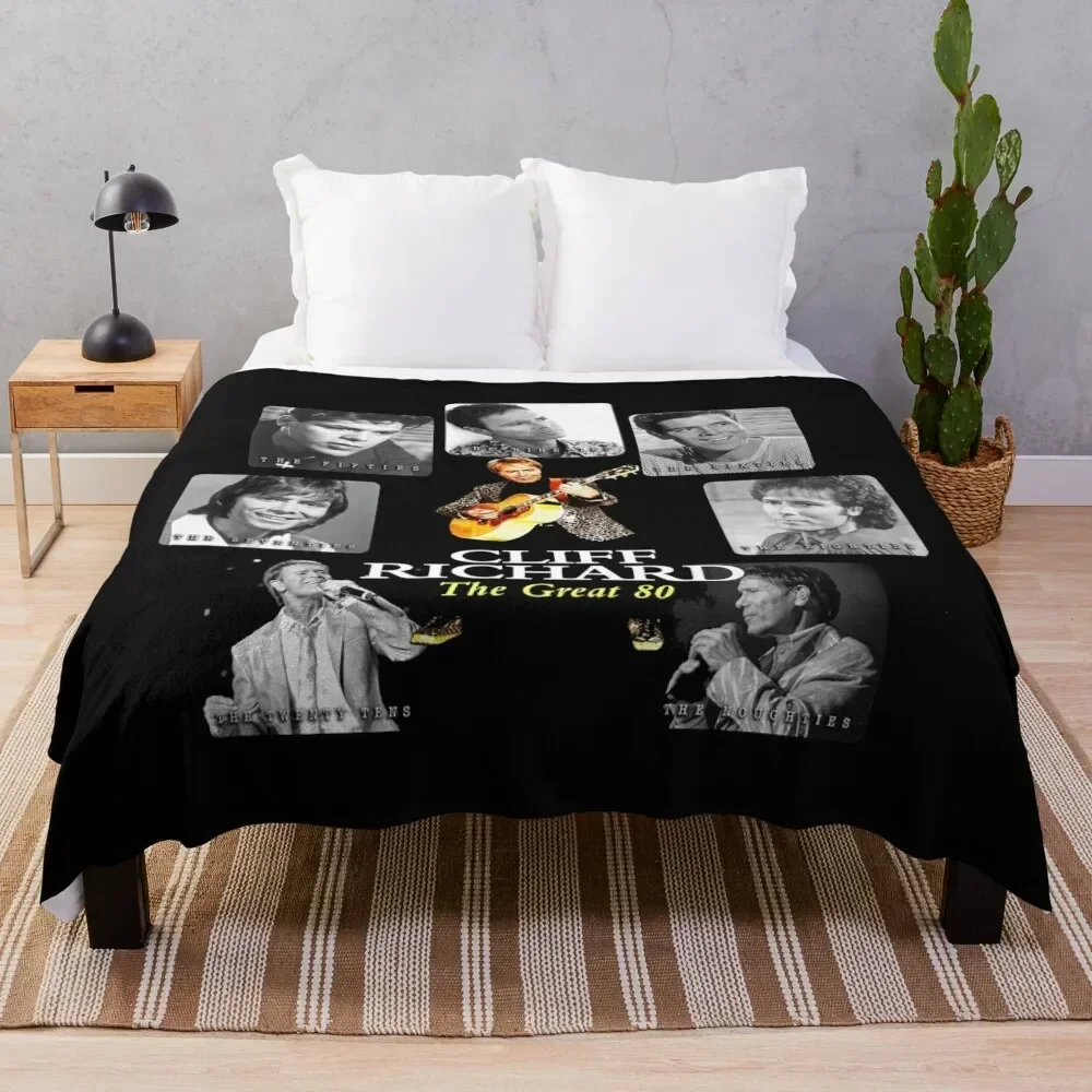 

Best Clear Design of American Legend Singer SongwriterActor Cliff Richard Throw Blanket Thermals For Travel Blankets