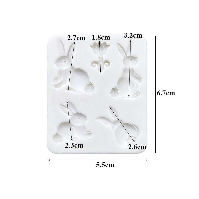 Easter Bunny Flower Silicone Mold Sugarcraft Chocolate Cupcake Baking Mold Fondant Cake Decorating Tools