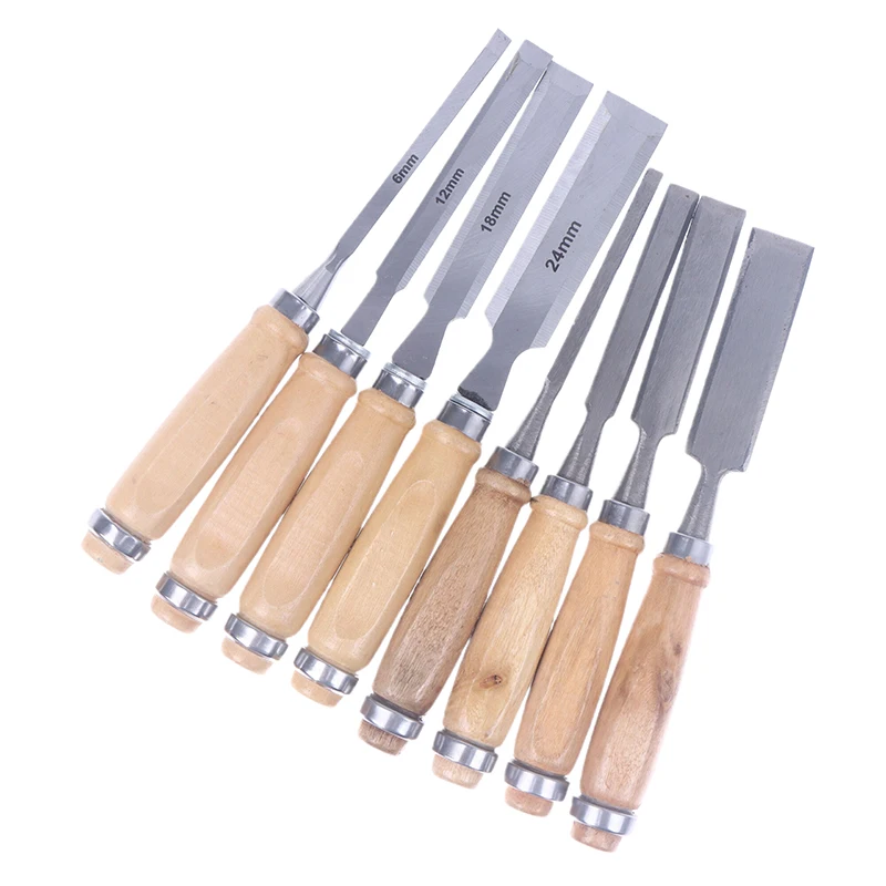 6/12/18/24mm 4 Pcs Wood Carving Chisels Set Professional For Woodworking With Ergonomic Wood Carving Tools DIY Auxiliary Tools