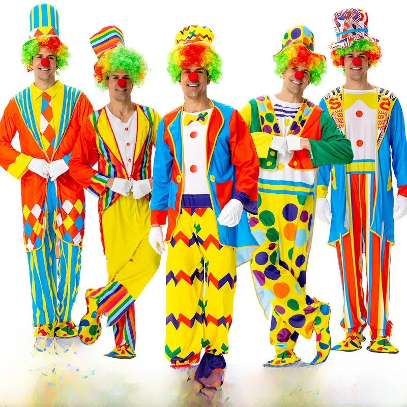 Adult M Clown Costume Set loween Performance Circus Theme Outfit Men's Faion ow Costume Traditional Chinese Sle