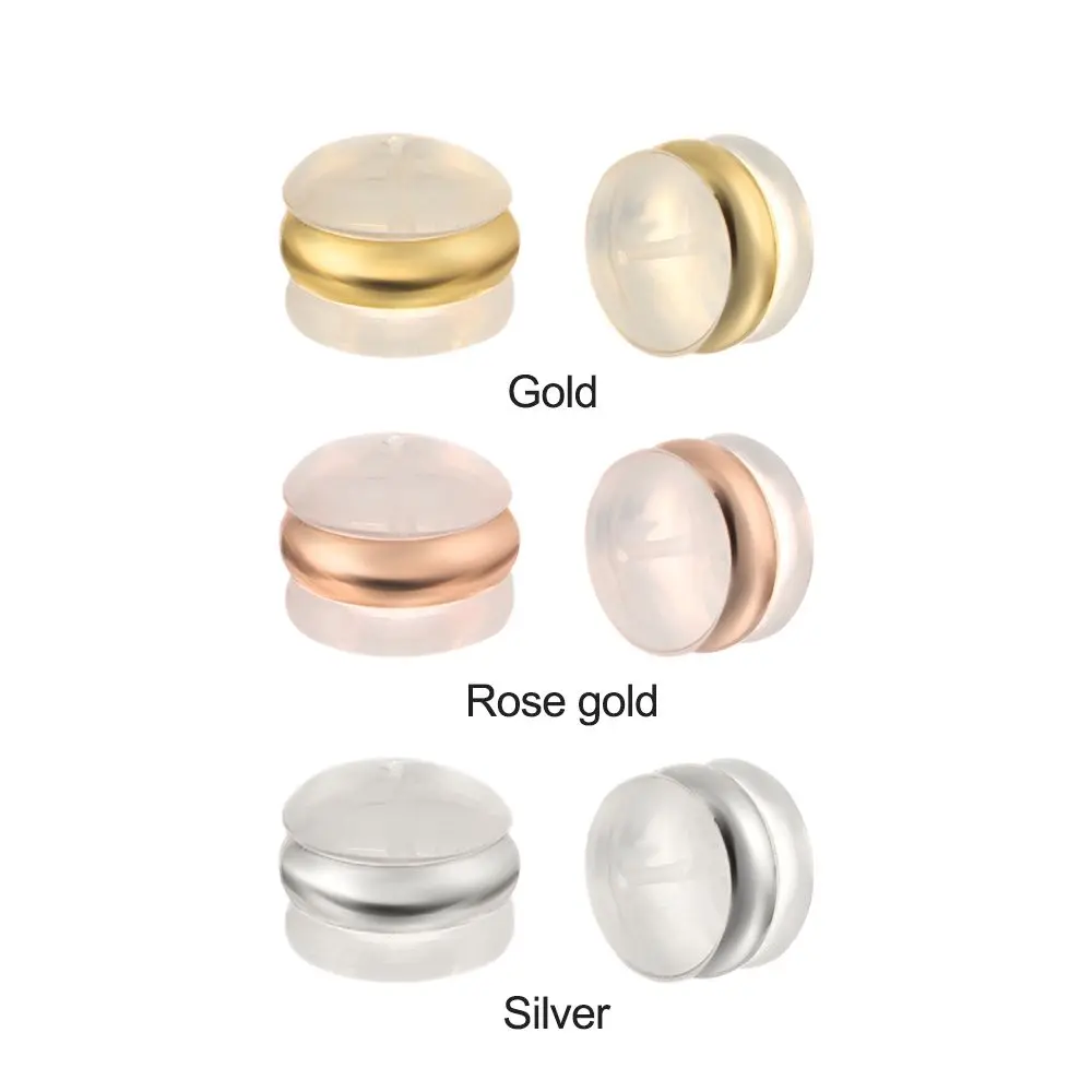 10 قطعة اكسسوارات القرط الدائري المطاط الأذن الخلفي ترصيع سيليكون الأذن المقابس ترصيع